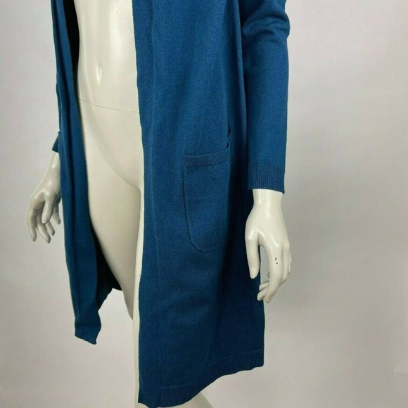 J Jill Open Front Cardigan Dusted Pockets Wool Silk Cotton Long Sleeve Women XS - Picture 9 of 15